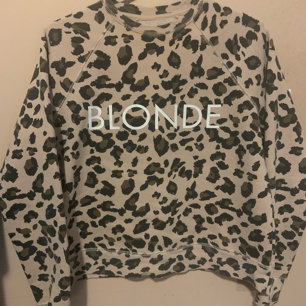 Leopard Print Crew Neck Sweater - Black and Tan